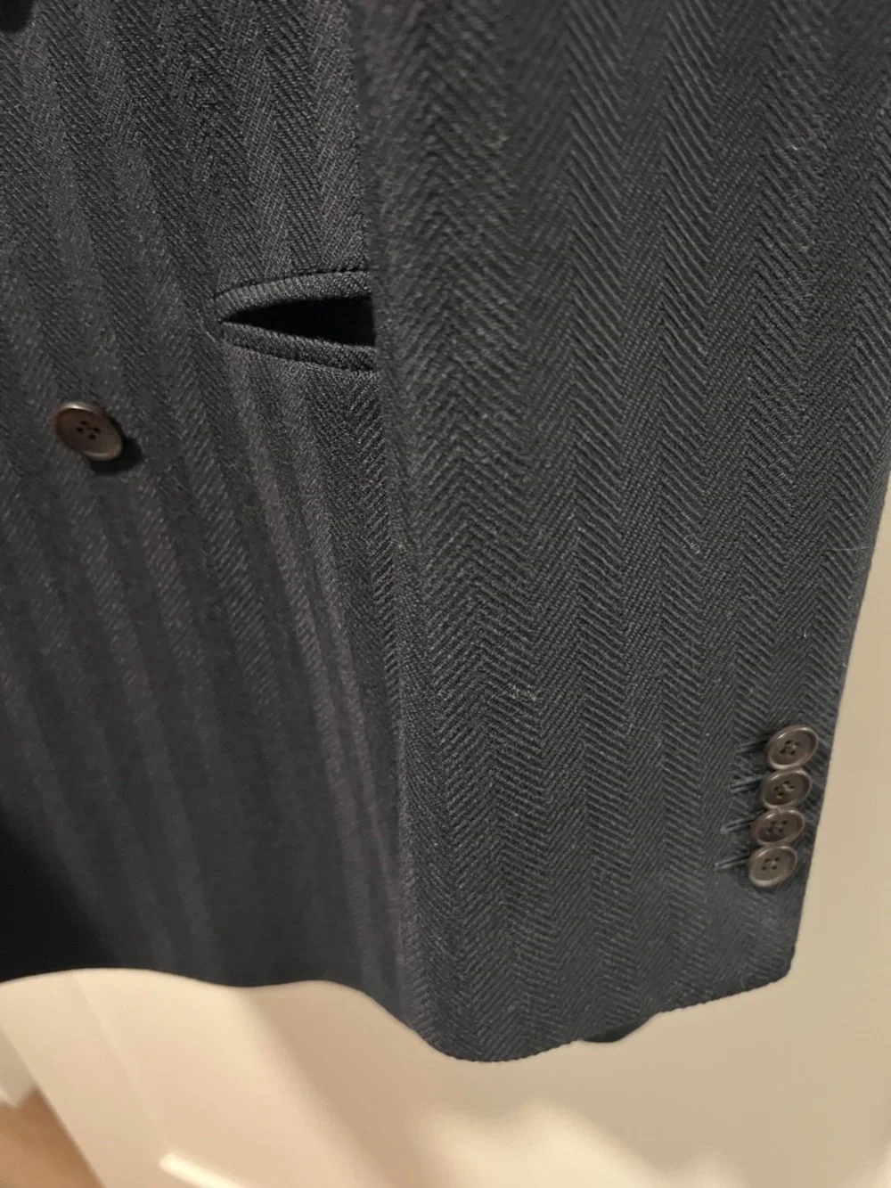 Suitsupply Navy Double-Breasted Wool Blazer - Picture 3 of 5